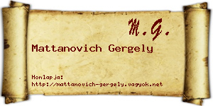 Mattanovich Gergely névjegykártya