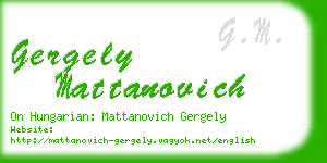 gergely mattanovich business card